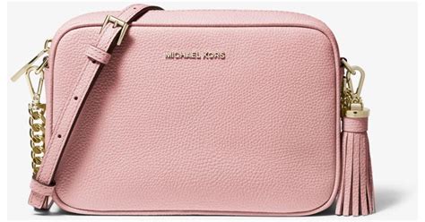 michael kors ginny crossbody|Ginny Medium Woven Leather Crossbody Bag .